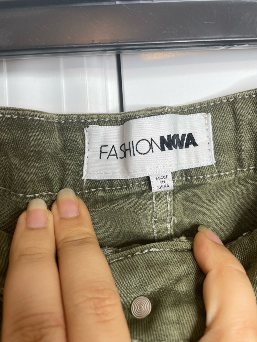 Fashion Nova Olive Green Flare Pants Size 16 - Picture 2 of 6